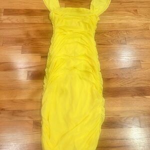 Yellow Ruched Dress